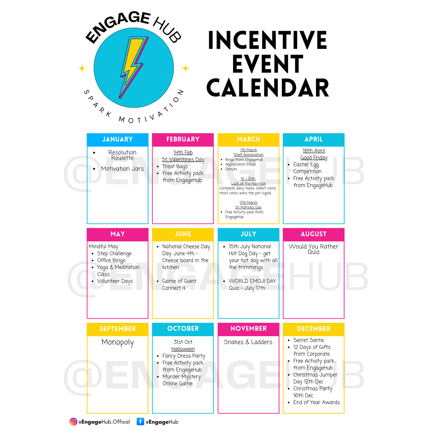 Incentive Event Calendar example